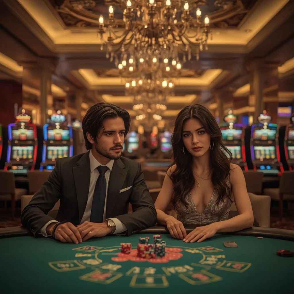 Dos jugadores de póker en Winspark Casino